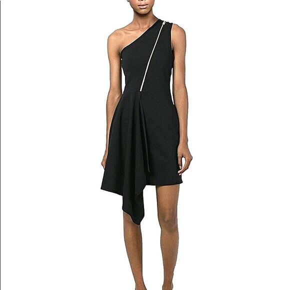 Stella McCartney - Black One-Shoulder Asymmetrical Dress w/ Front - Picture 1 of 6